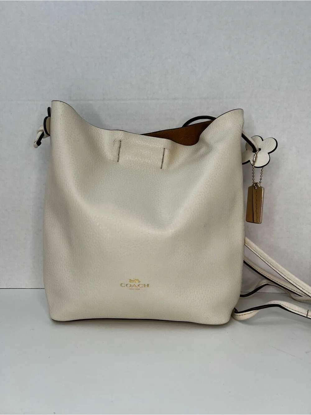 Coach Derby Crossbody Bag Style F58661 in Chalk Pebbled Leather